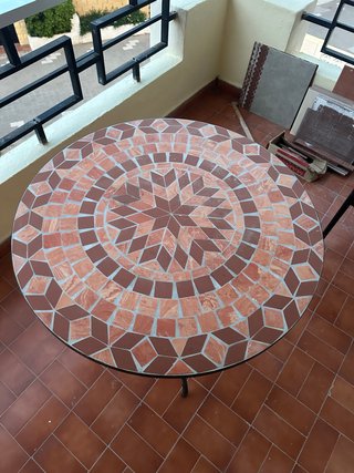 Mesa de jardín mosaico cerámico