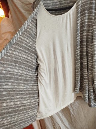 Chaqueta ZERMATT rayas gris y blanco Talla única
