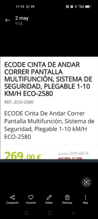 ECODE Cinta de Andar ECO-2580