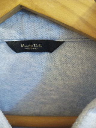 Polo Massimo Dutti XXL Azul Manga Corta