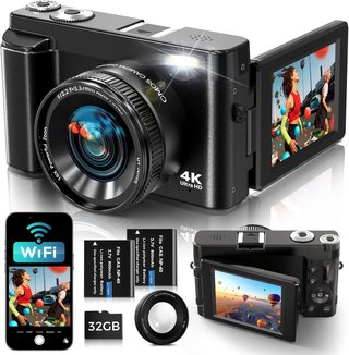 SIN ABRIR Cámara Digital 4K 64MP con WiFi