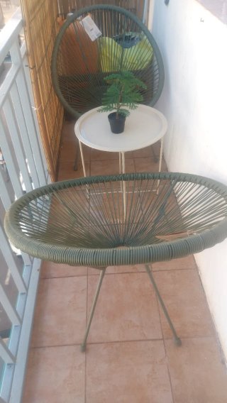 Silla Acapulco verde y naranja