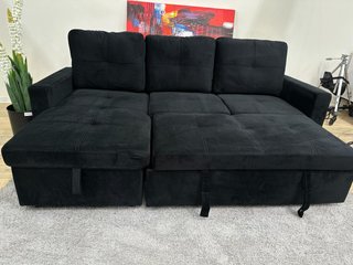 Sofá Cama Chaise Longue Gris Terciopelo