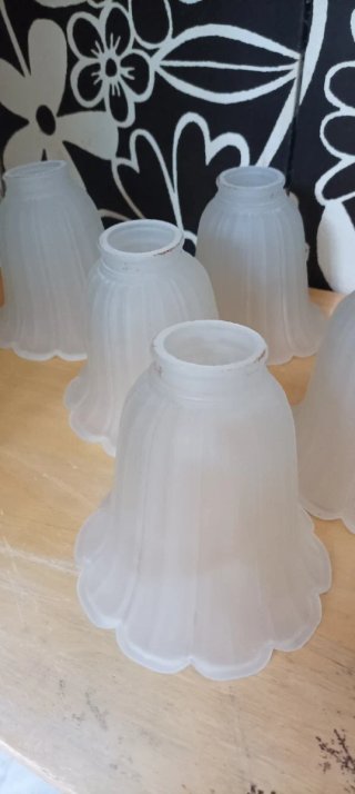 6 Tulipas de cristal antiguas
