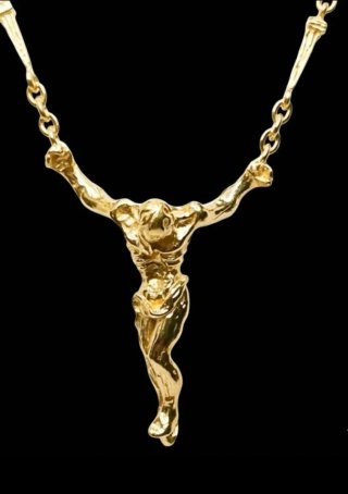 Collar Cristo Salvador Dali acabado en Oro