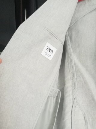 Chaqueta de lino gris claro para niño