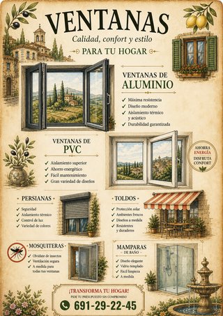 Ventanas, Persianas, Mosquiteras y Mamparas