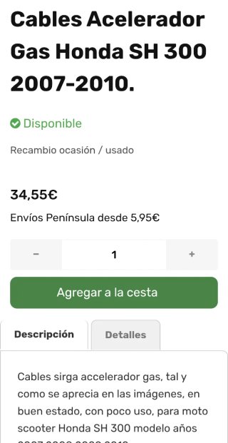 Cable de gas sh
