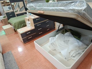 Cama Canape Abatible Madera y Tela