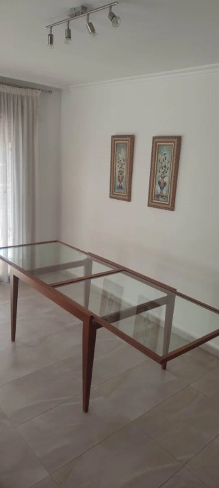 Mesa Comedor Madera y Cristal + 4 Sillas