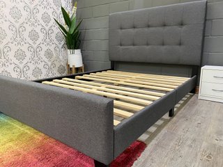 Cama Emely 135/150cm Tela Gris