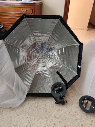 2 Softbox 80cm y 2 Paraguas Difusor Blanco