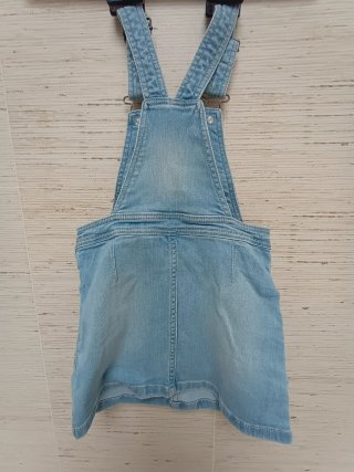 Vestido macacão ganga 3/4 anos, Tex