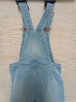 Vestido macacão ganga 3/4 anos, Tex