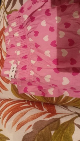 Pantalón pijama niña corazones rosa