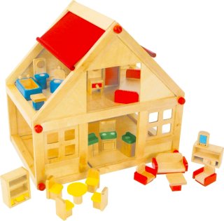 Casita de madera con muebles