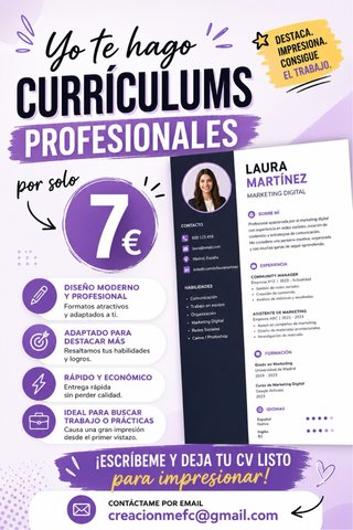 ¿Necesitas un currículum profesional?