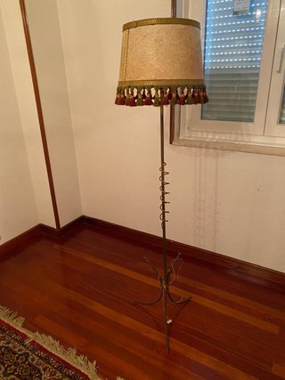 Lámpara de pie vintage tela y metal