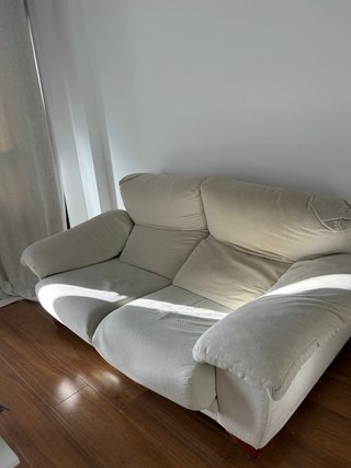 Sofá 2 plazas beige tela