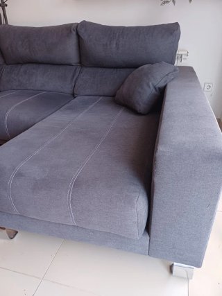 Sofá  gris de roba Fa 270 x 180 x 90
