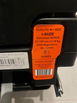 Silla coche Britax Römer Dualfix burdeos