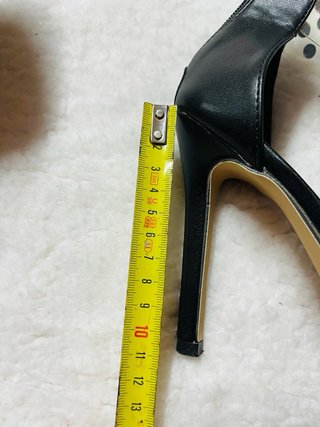 Sandalias Tacón Aguja Negras Strass Talla 38