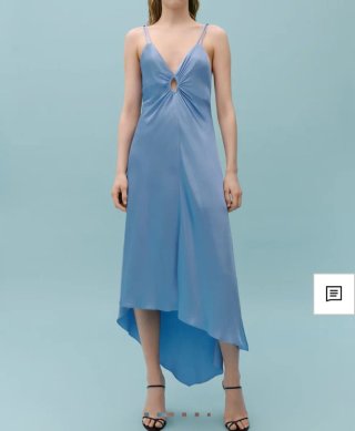 Vestido Fiesta Azul Satinado
