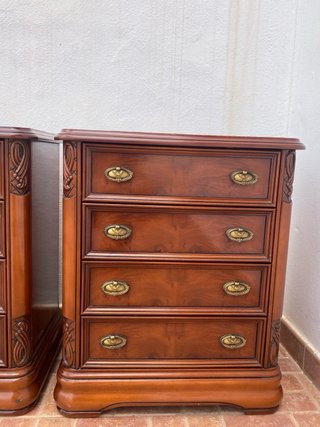 Pareja Mesitas Noche Vintage Madera Noble