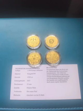 Lote 4 monedas oro 24K Deutsche Mark OFERTA