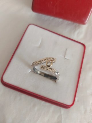 Anillo plata925m y Oro750m con Circonita