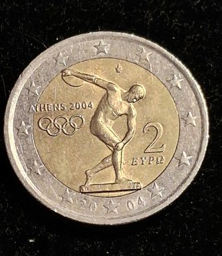 Moneda 2€ Grecia ´04 conmemorativa circulada
