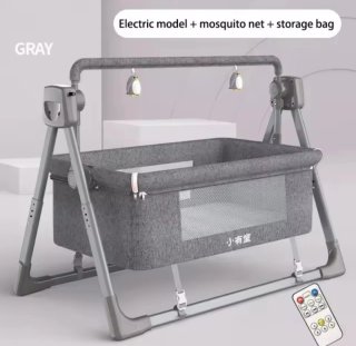 Cuna Mecedora Eléctrica Gris