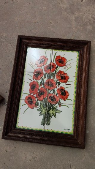 Cuadros de cerámica con flores