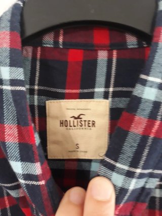 Camisa Hollister cuadros azul y rojo