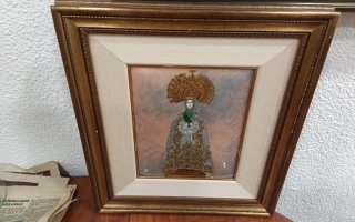 Virgen esmaltada en cobre