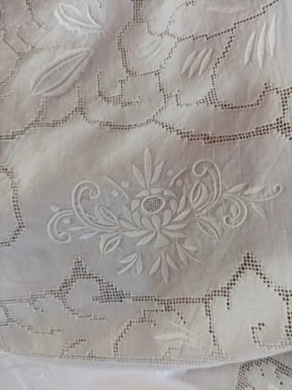 Copriletto Lino Siciliano Sfilato Bianco