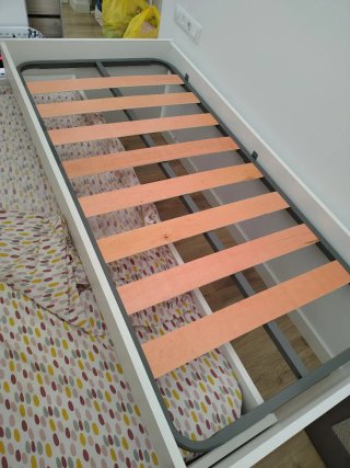 Cama doble con cajón blanca