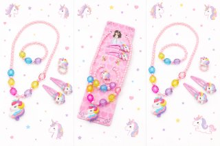 Set Joyería Unicornio collar pulsera anillo gancho