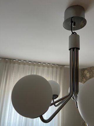 Lámpara de techo brazos cristal metal
