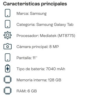 Samsung Galaxy Tab A11+ 128GB Gris Nuevo
