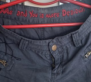 Pantalón cargo Desigual bordado gris