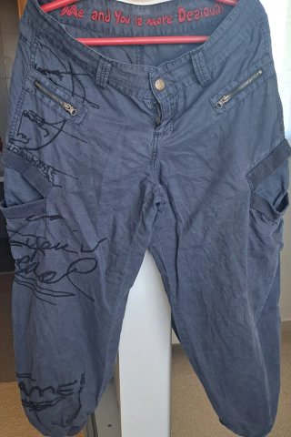 Pantalón cargo Desigual bordado gris