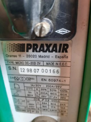 Soldadora PRAXAIR Verde