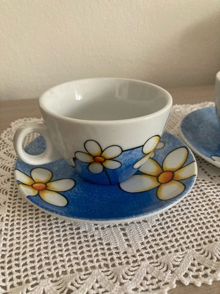 Set 2 Tazze e Piattini Fiori