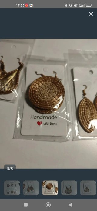 Pendientes Oro Vegetal Brasileño