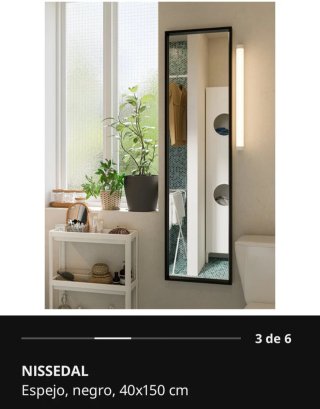 Espejo Ikea NISSEDAL Negro