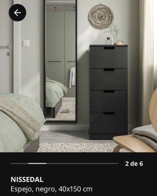 Espejo Ikea NISSEDAL Negro