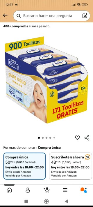 Toallitas Dodot Bebé 99% Agua