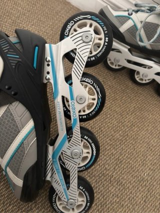 Patines en línea Oxelo Talla 37 con casco y muñequ