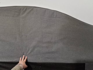 Somier , cabecera matrimonial gris tela